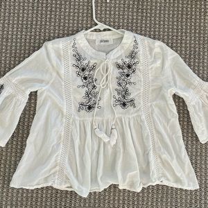 Mama Mia inspired blouse embroidered with flowers
